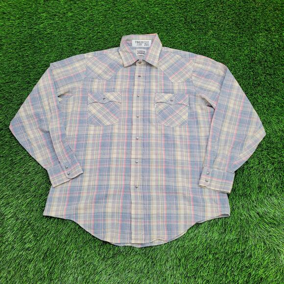 Vintage 80s LEVIS Hippie Western Shirt Large 22x29 Pastel - Picture 1 of 10